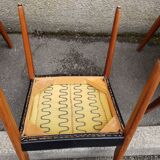 6 scandinavian black and beech chairs