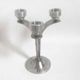 3-light solid stainless steel chandelier Height 22.5 cm Late 1960s
