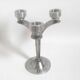 3-light solid stainless steel chandelier Height 22.5 cm Late 1960s