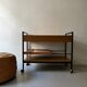 Desserte scandinave en bois et métal design 1970
