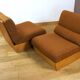 Pair of Vintage 1960s/1970s Free-Form Blonde Wood Armchairs