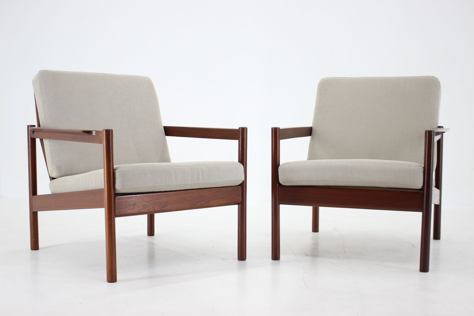 1960s Kai Kristiansen Model KK161 Pair of Teak Armchairs for Magnus, Denmark