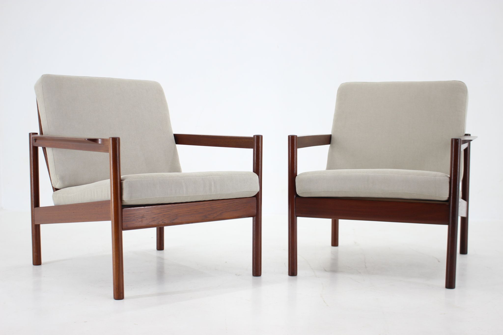 1960s Kai Kristiansen Model KK161 Pair of Teak Armchairs for Magnus, Denmark