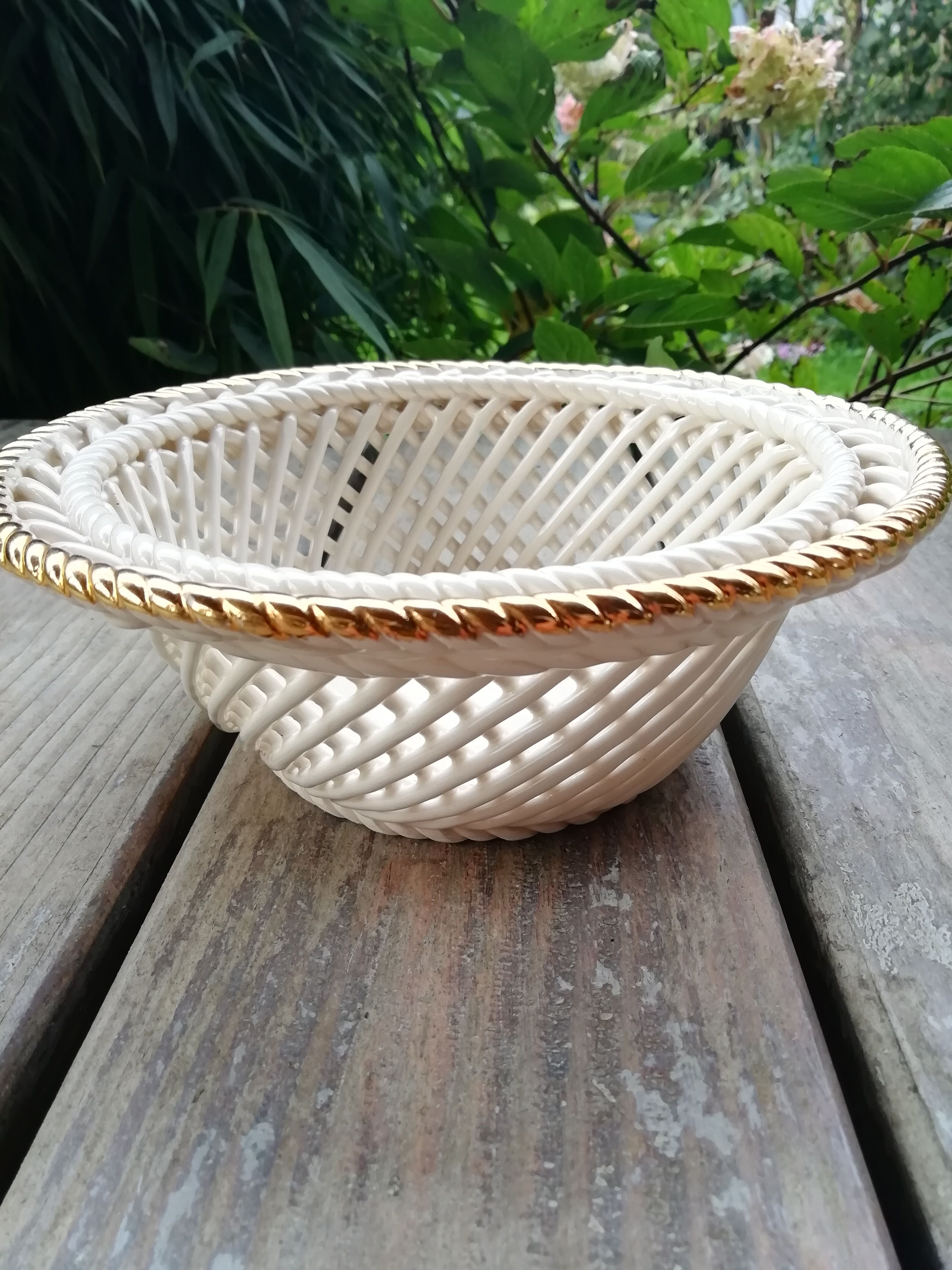 Braided ceramic basket
