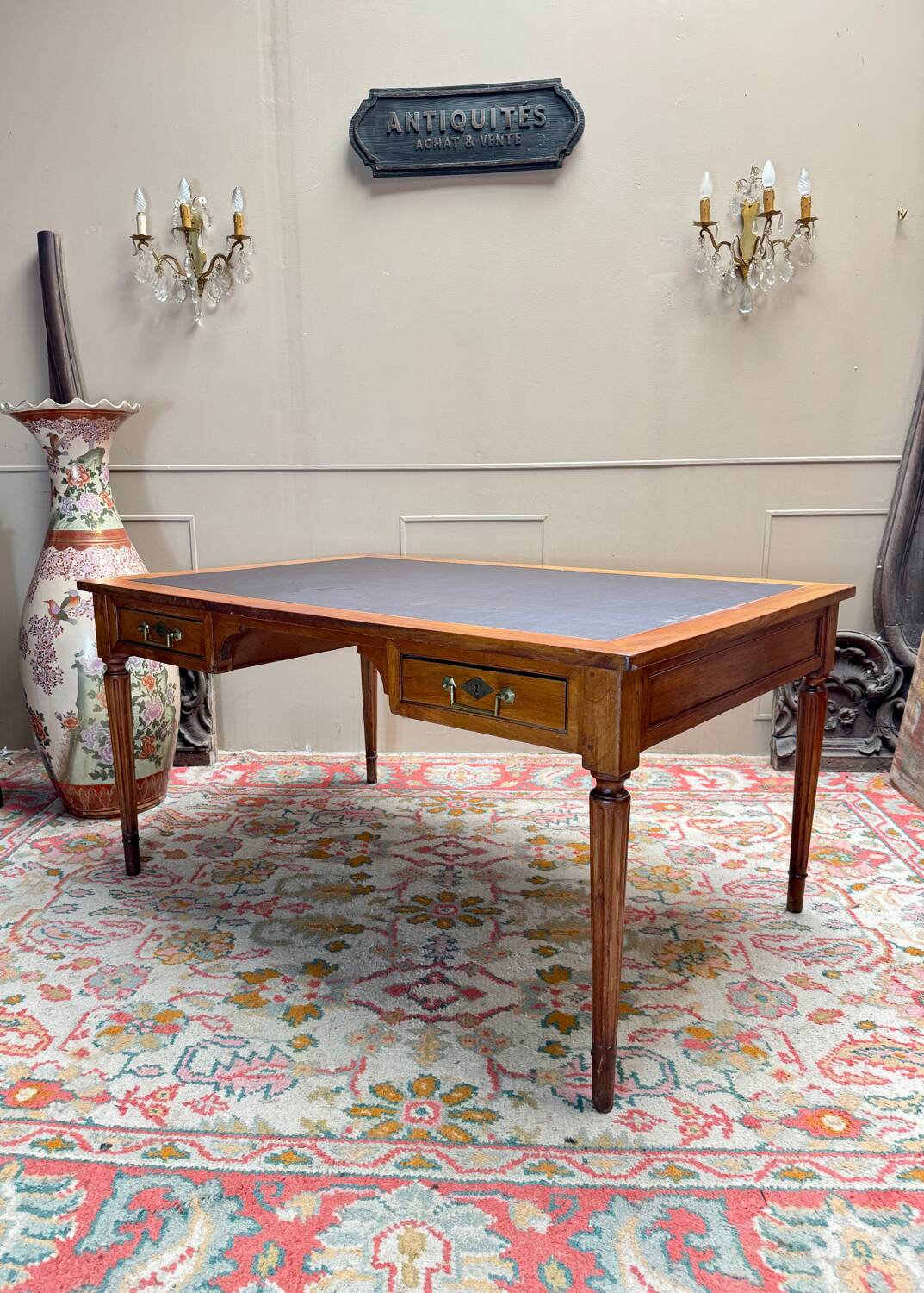 Mahogany desk in louis xvi style 19th century