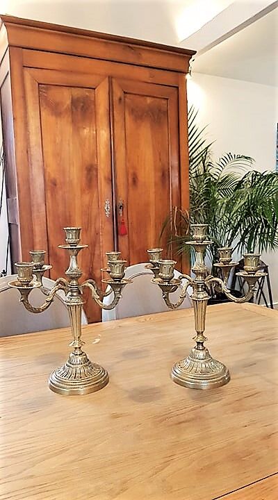 Pair of gilt bronze candlesticks