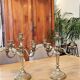 Paire de chandeliers en bronze doré