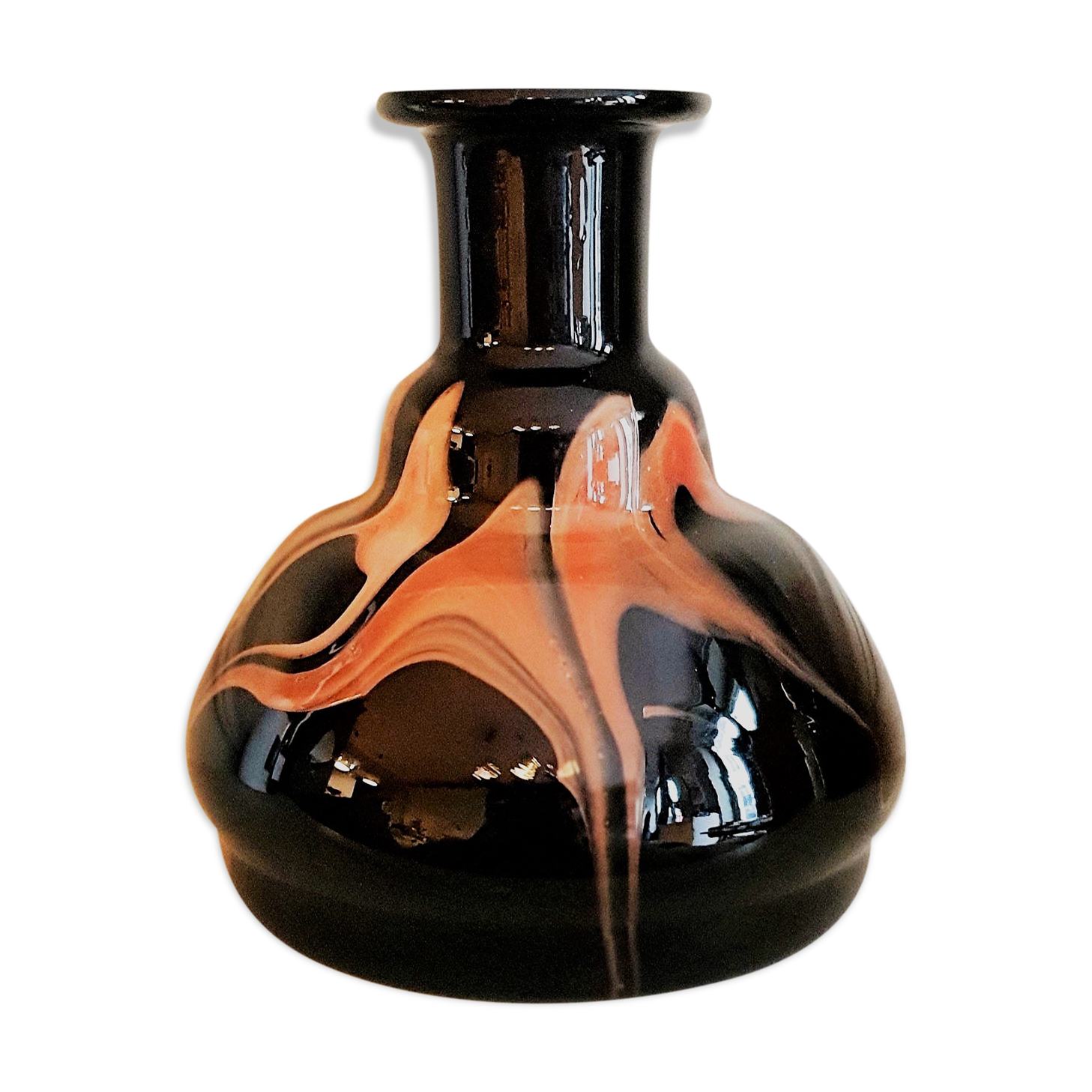 Soliflore vase in marbled glass signed Maure Viel