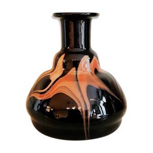 Vase soliflore en verre marbré