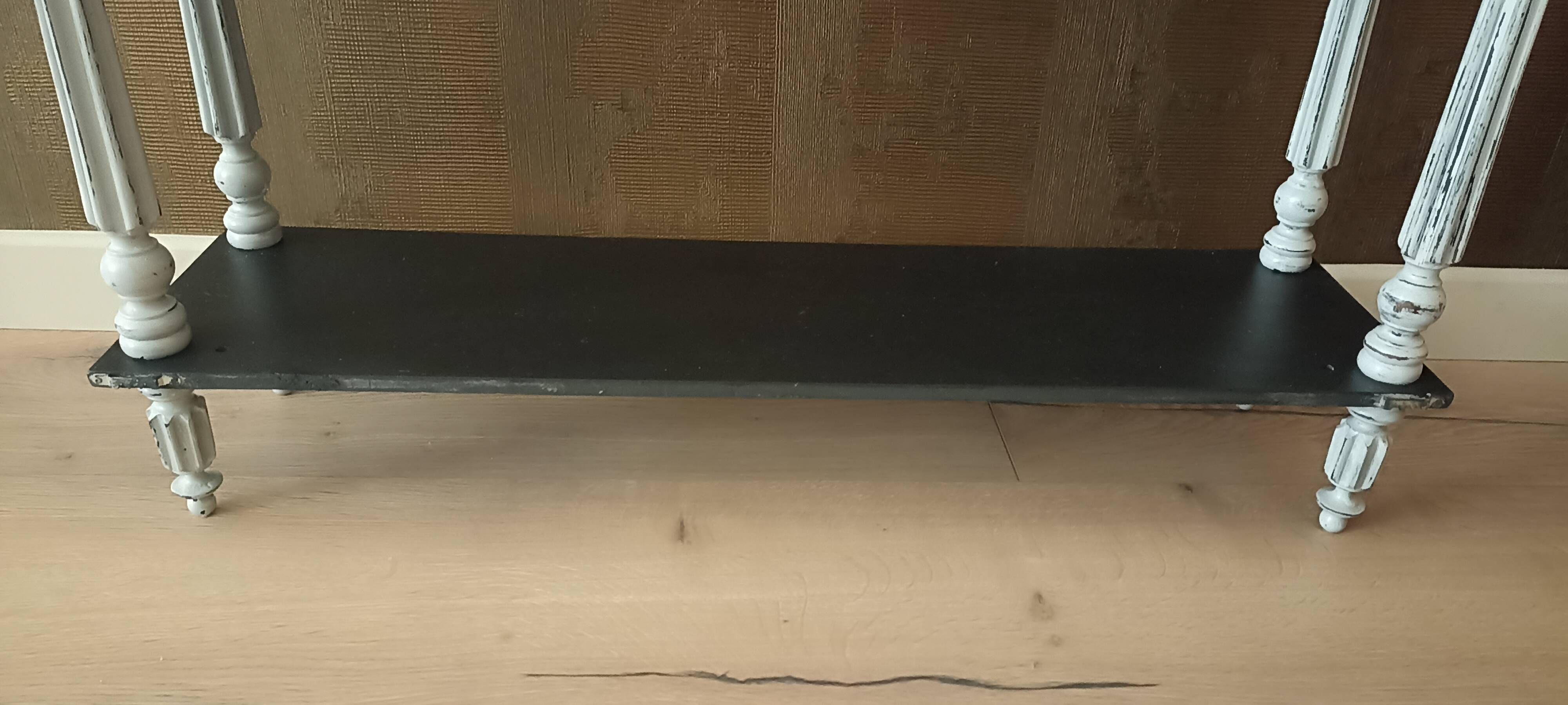 Weathered wooden shelf