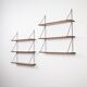 Set of minimalistic wooden shelving units