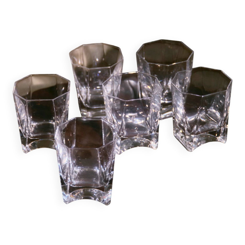 Service Quadra : 6 verres à Whisky en Cristal 54120 Baccarat France - Artisan du Cristal KLEIN