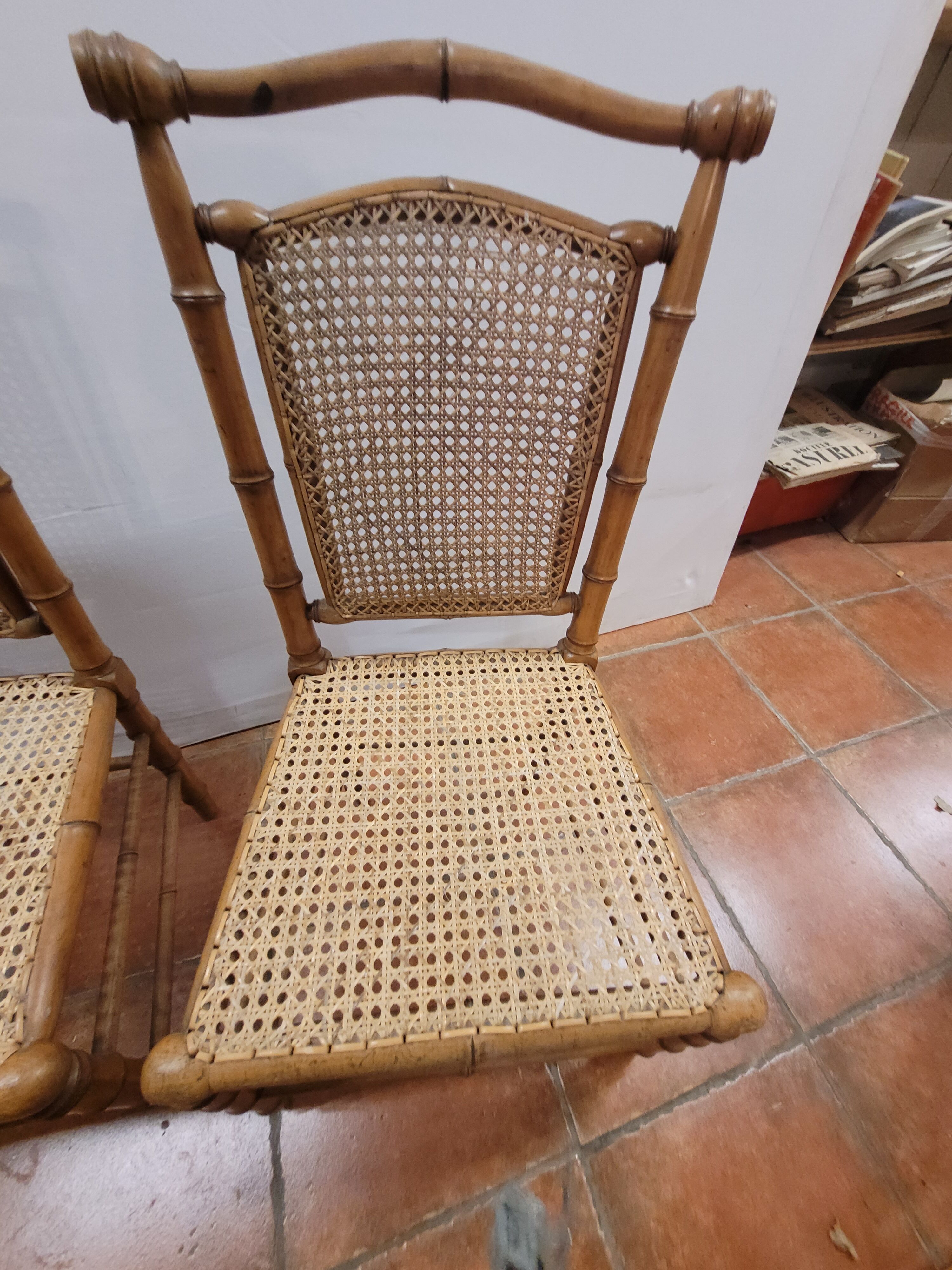 Chaise enfant bois bambou en merisier