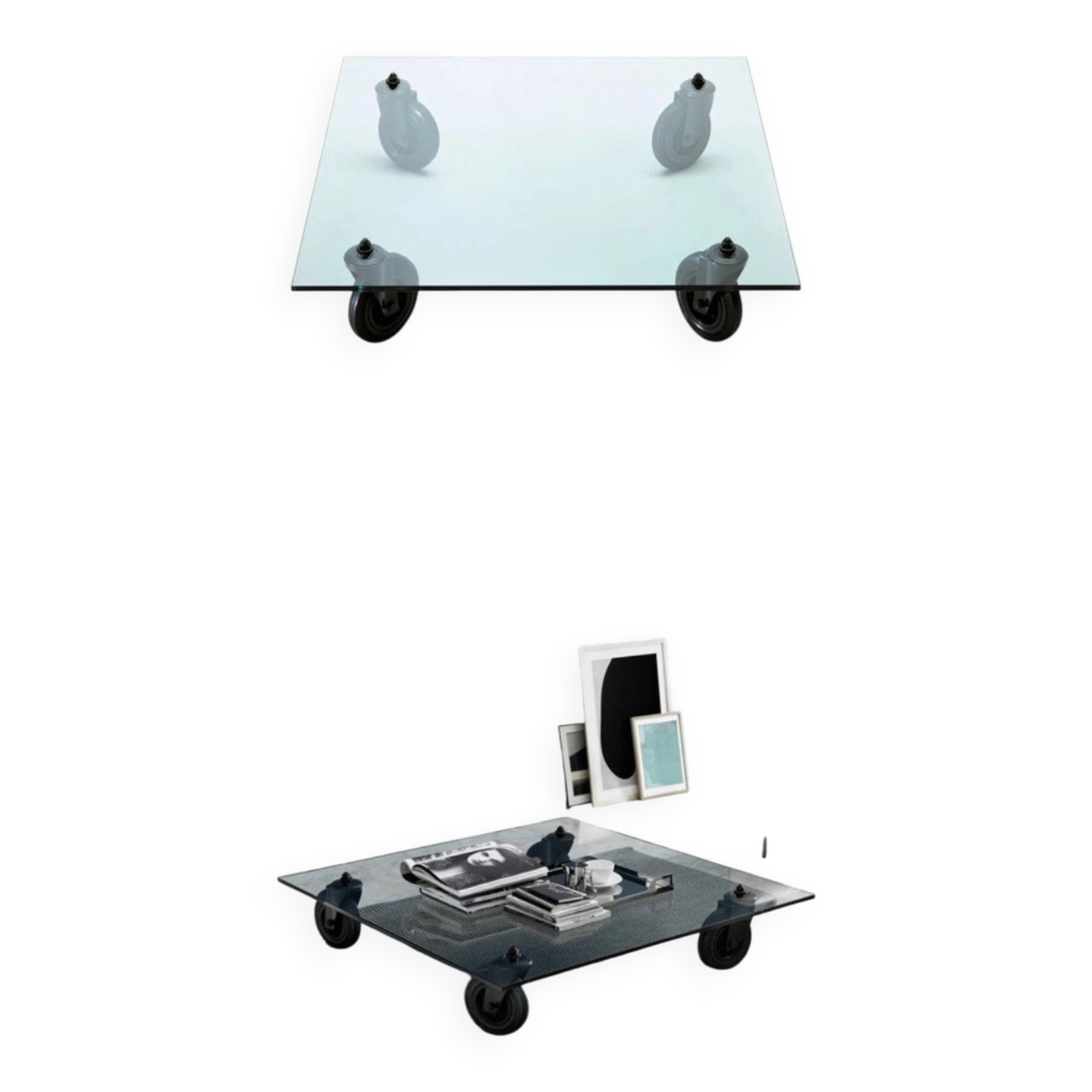 FontanaArte Coffee Table Table with Wheels 100x100cm
