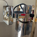 Vintage hinged wall lamp in chromed metal