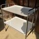 Vintage serving trolley, white folding table, 70s design, vintage.