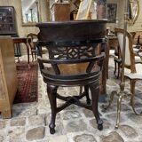 Edwardian swivel office chair in mahogany, 360° rotation.