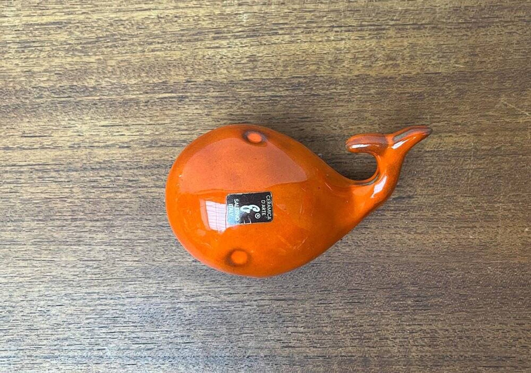 Whale Figurine Ashtray in Ceramic by Ceramica D'Arte, Salerno, Italy, 1970s