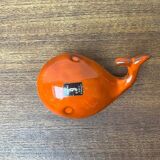 Whale Figurine Ashtray in Ceramic by Ceramica D'Arte, Salerno, Italy, 1970s