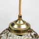 1970s Vintage English Dimpled Amber / Topaz Gold Glass Pendant Lamp