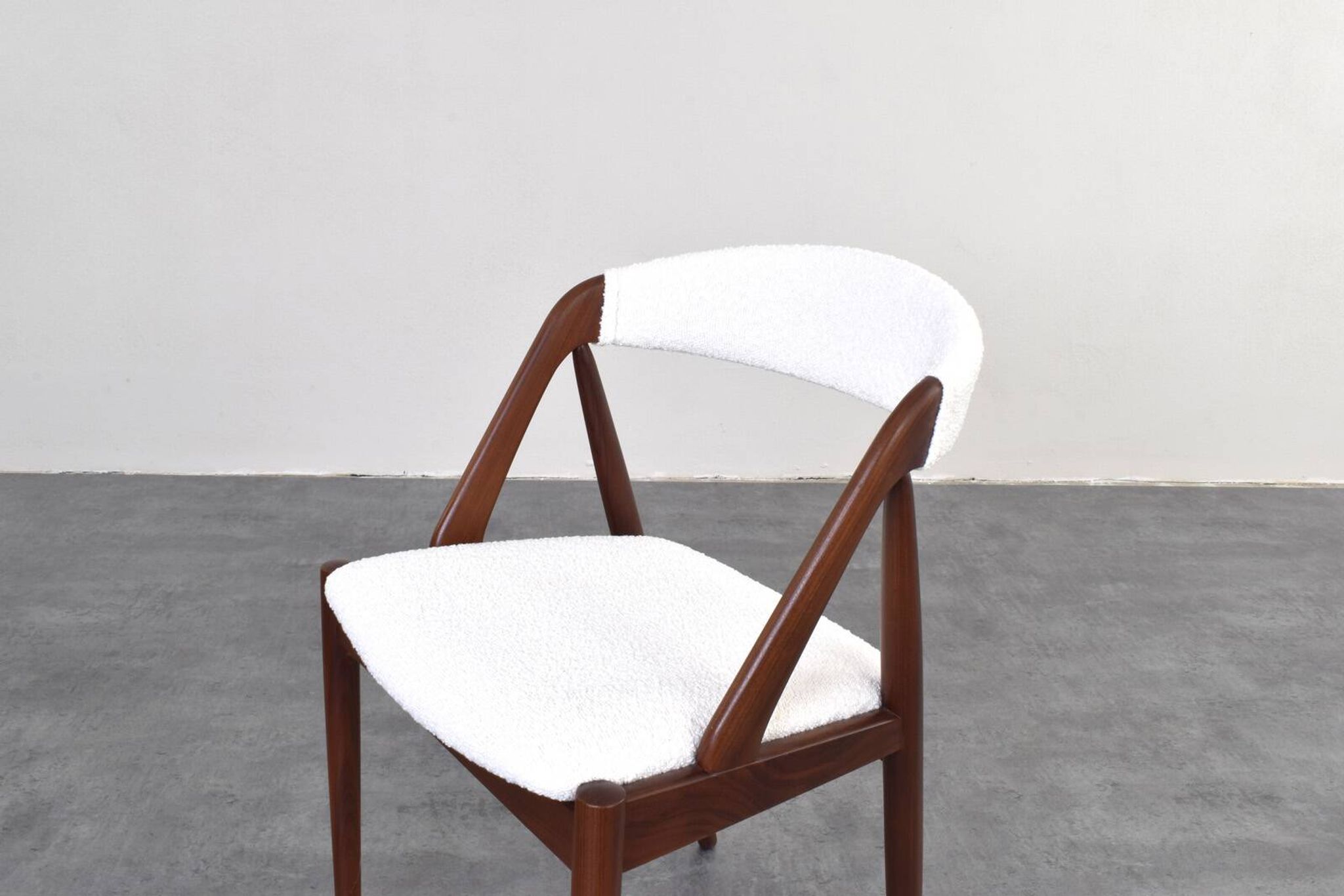 Teak & Boucle Chairs Model 31 by Kai Kristiansen for Schou Andersen, 1960s,