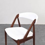 Teak & Boucle Chairs Model 31 by Kai Kristiansen for Schou Andersen, 1960s,