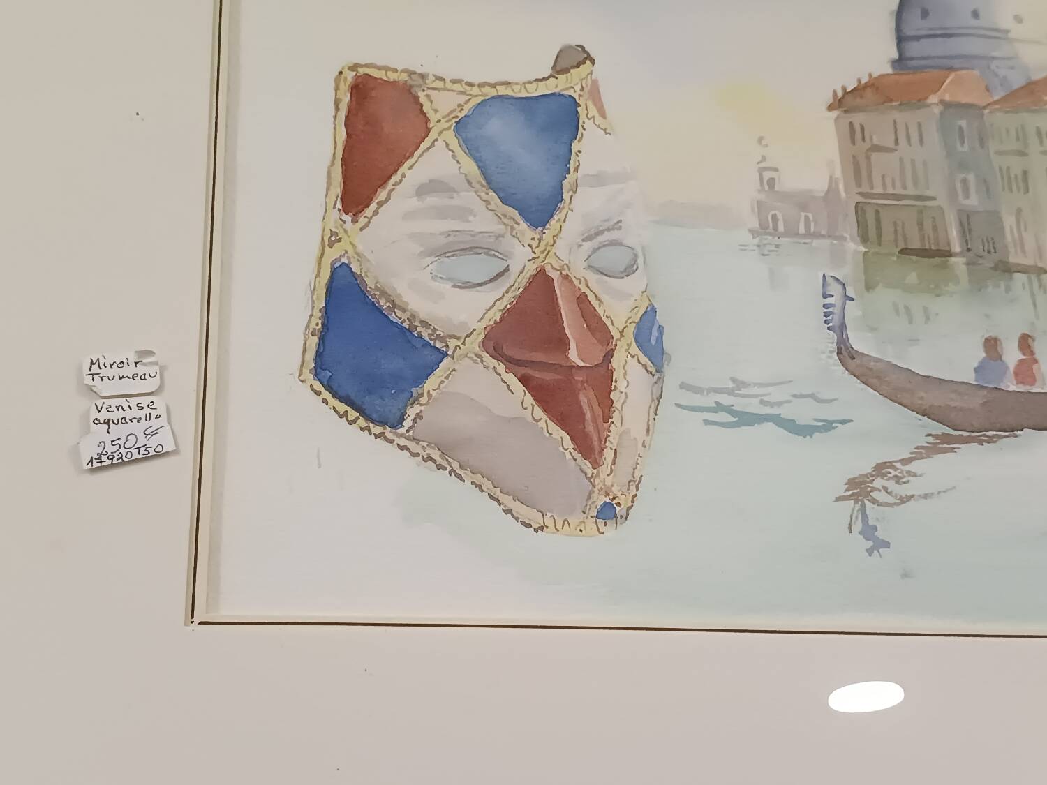 Signed Venice trumeau mirror