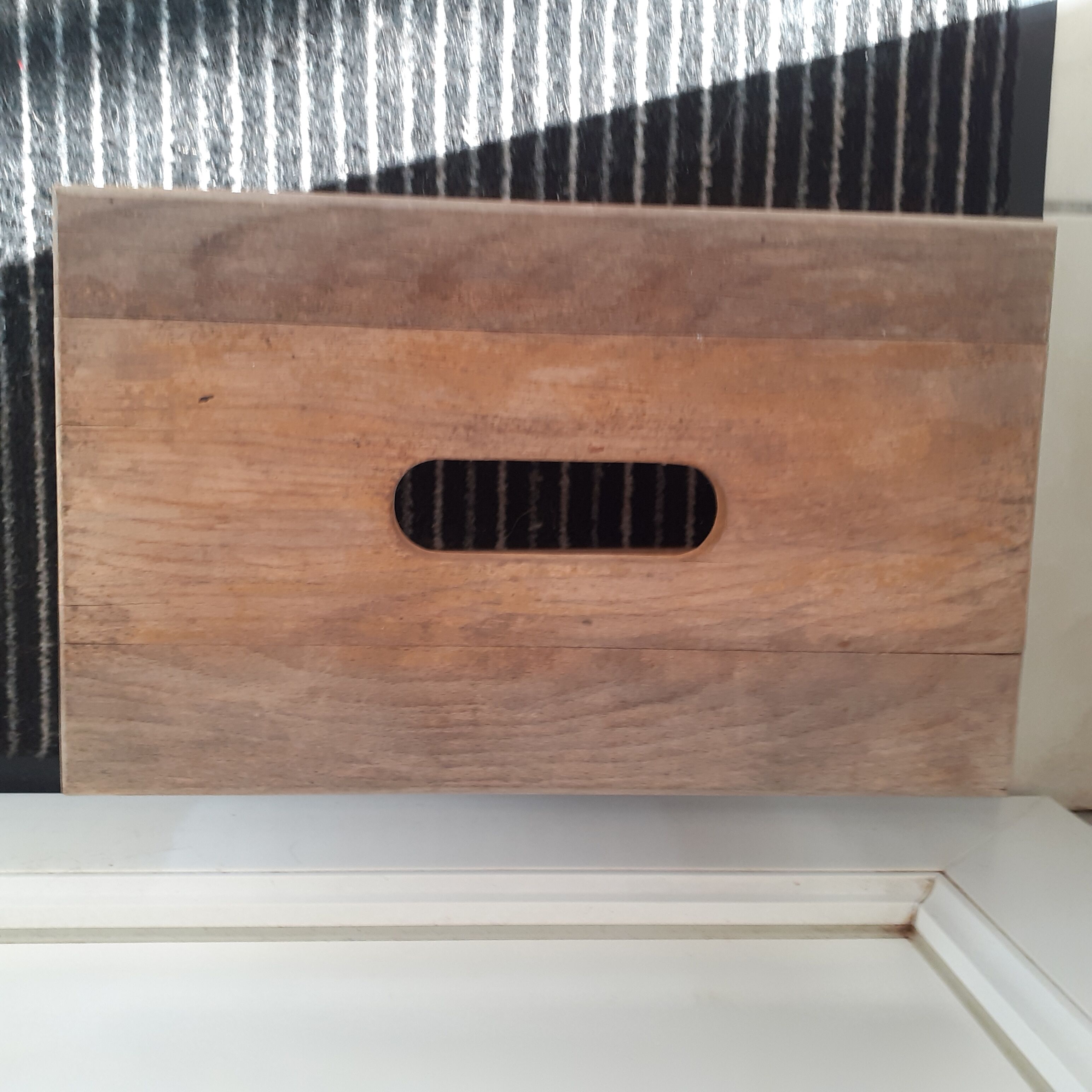 Low stool in bleached wood