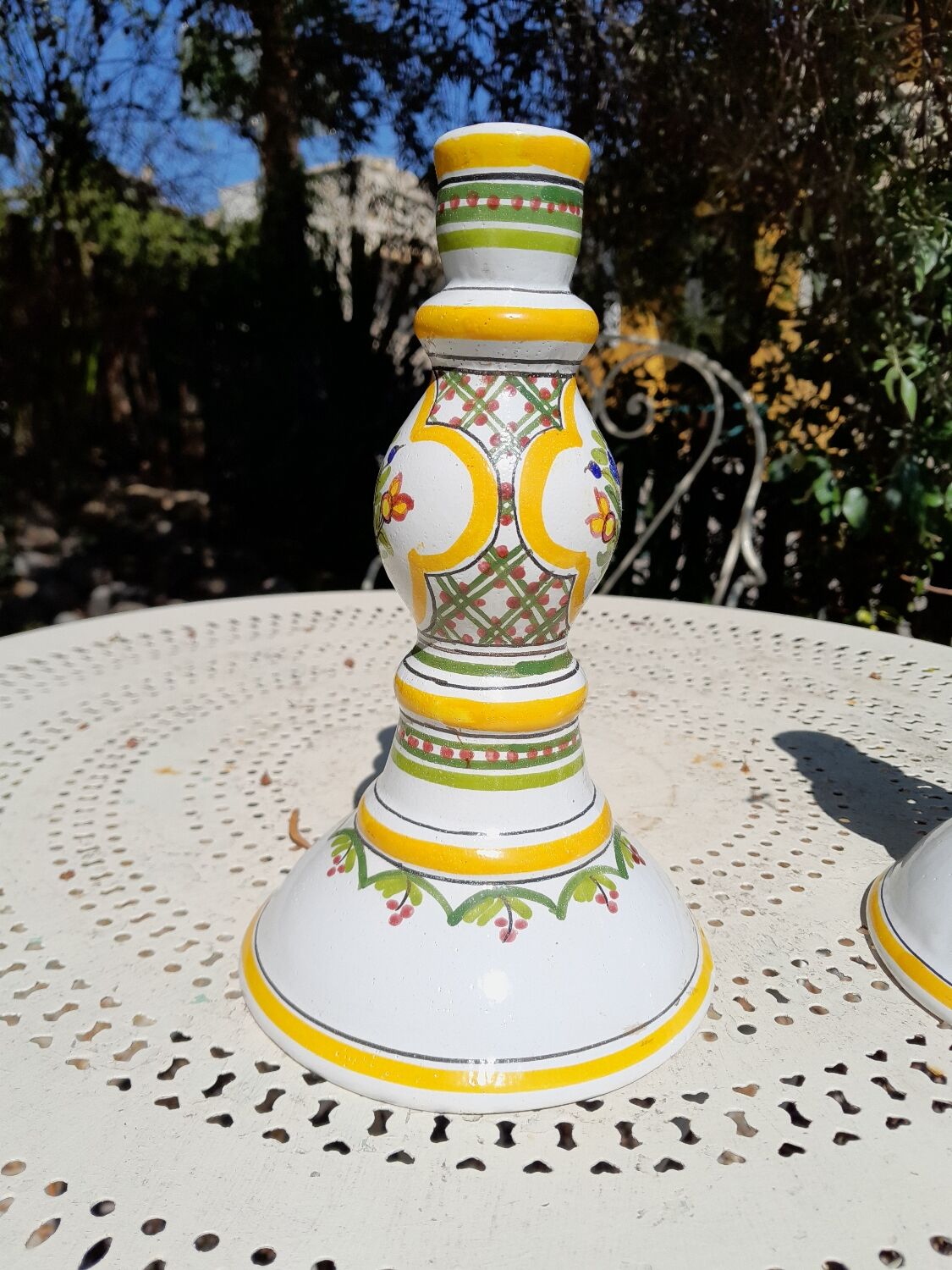 Pair of ceramic candlesticks