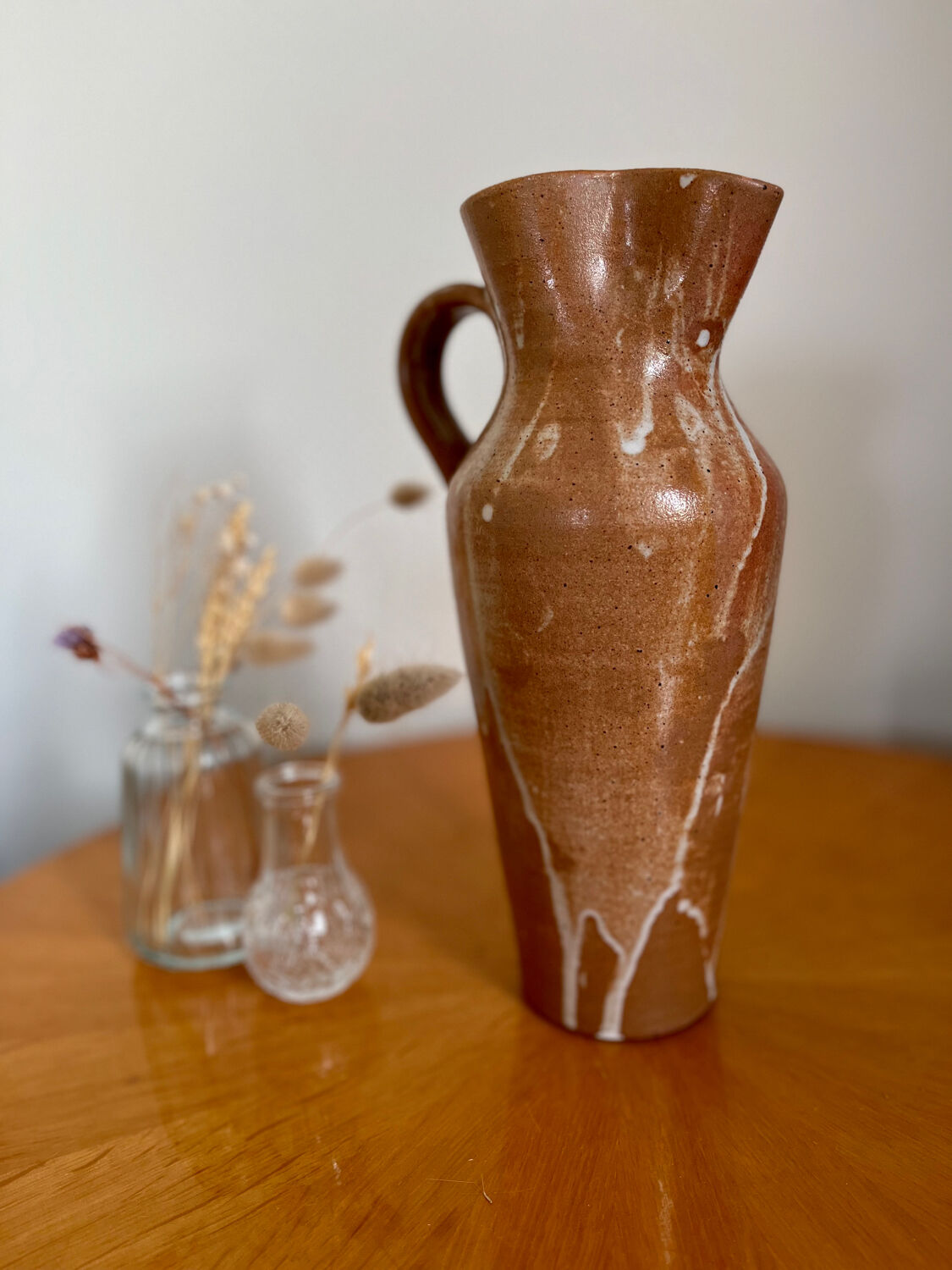 Vintage stoneware pitcher vase