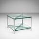 Two-tier glass side table with aluminium frame