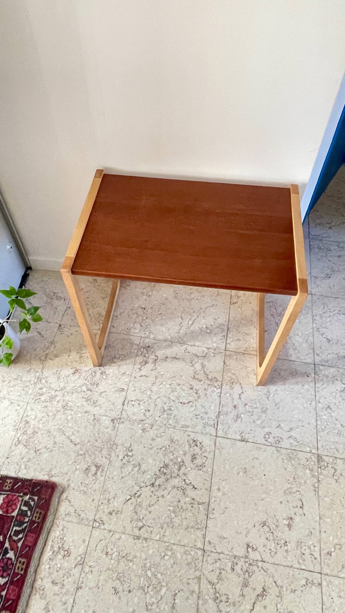 Table basse bois exotique vintage