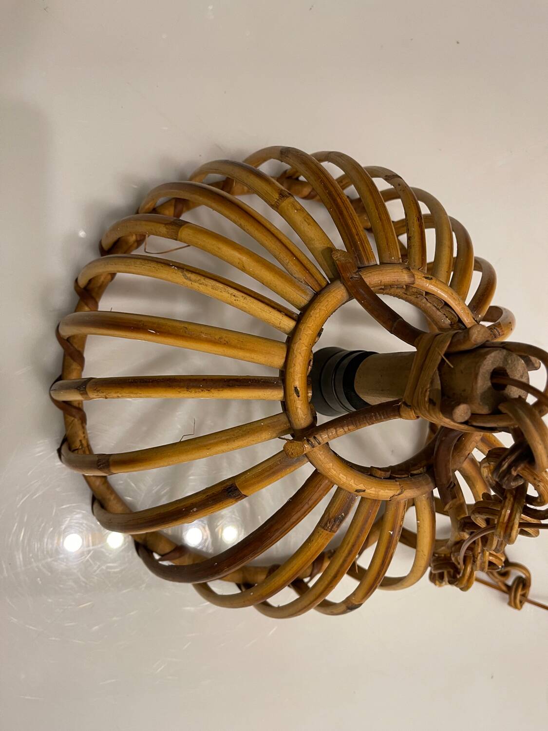 Handcrafted  Rattan Light Pendant 1960’s