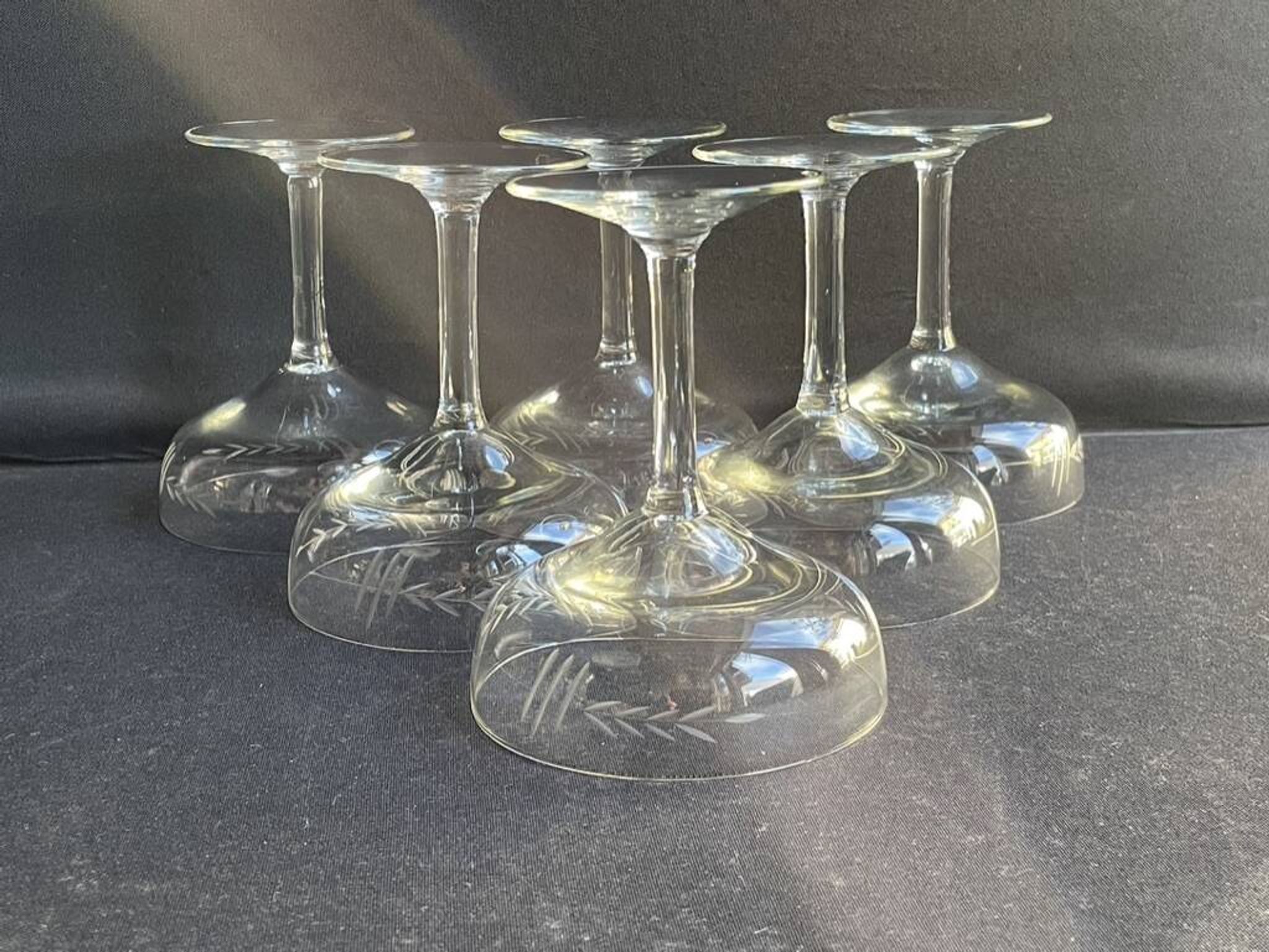 6 Coupes à champagne – Cristal taillé