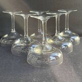 6 Champagne glasses – Cut crystal