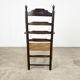 Antique oak wooden farmhouse armchair with cane seat Zutphen