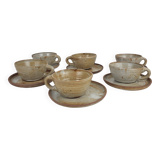 6 Pierre Lion stoneware cups
