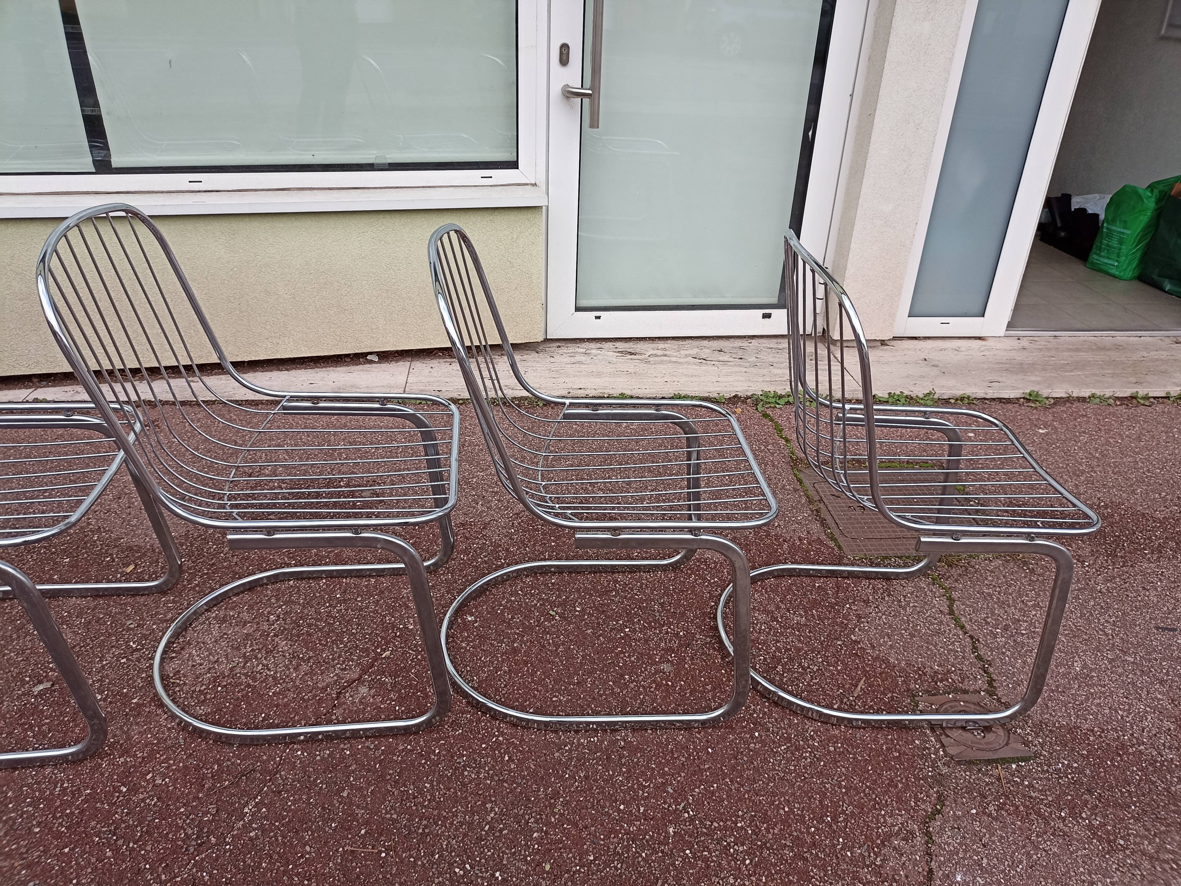 Set of 6 chrome chairs
