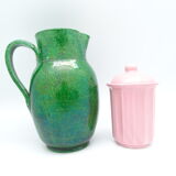 Green ceramic pitcher vase