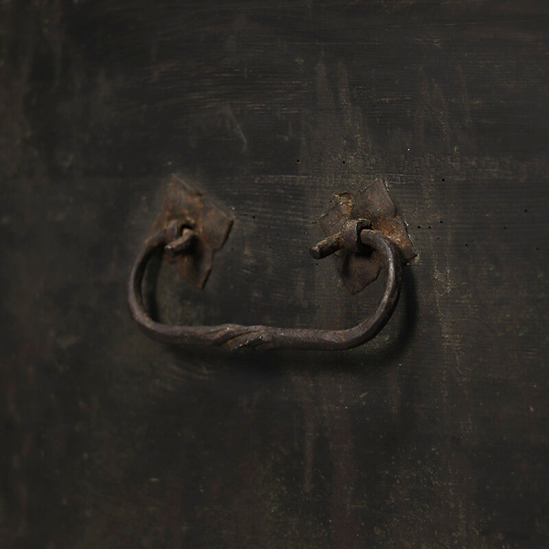 Very large painted folk art rustic farmhouse bridal chest / dresser