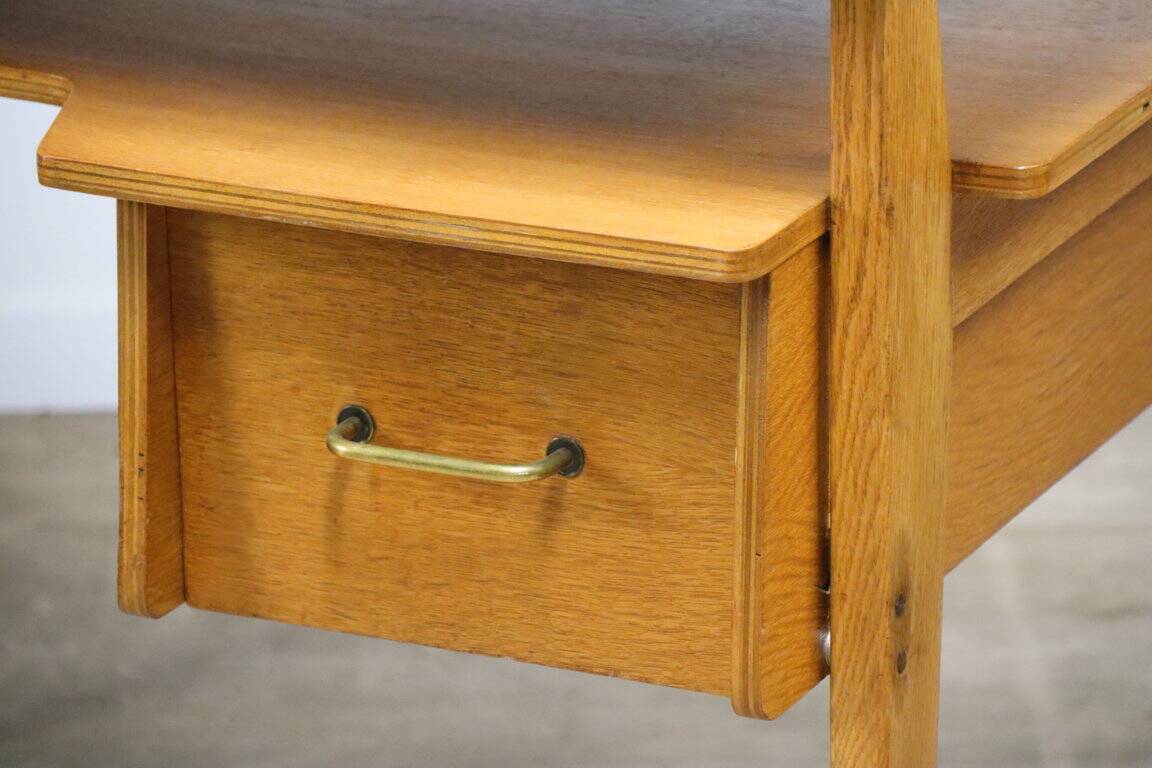 Vintage desk by Roger Landault in oak, 1950