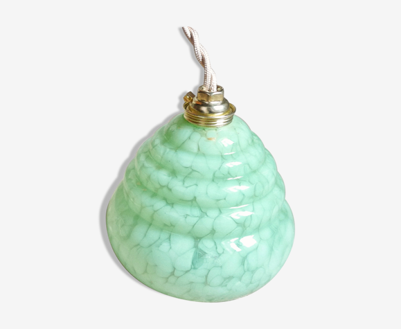 Lampe baladeuse en opaline moucheté mint