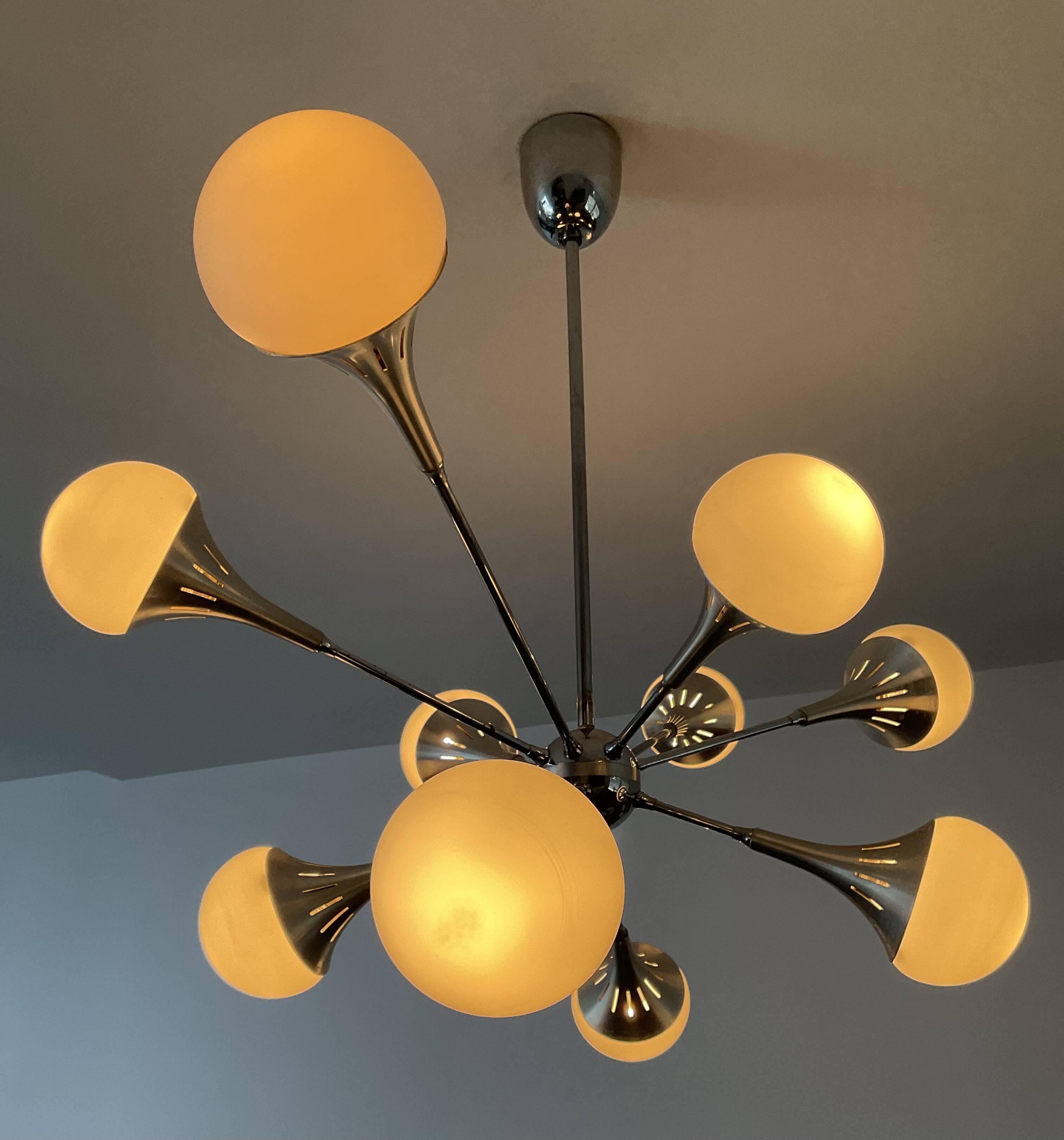 Vintage trumpet chandelier from the 70s