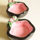 Black and Pink Ceramic Tomato Bowls — Keramos Sèvres, Mid-Century