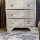 Art Deco chest of drawers in patinated beige oak – low profile