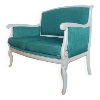 Old Louis Philippe bench / duck blue