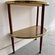 Table d'appoint demi-lune à deux niveaux vintage