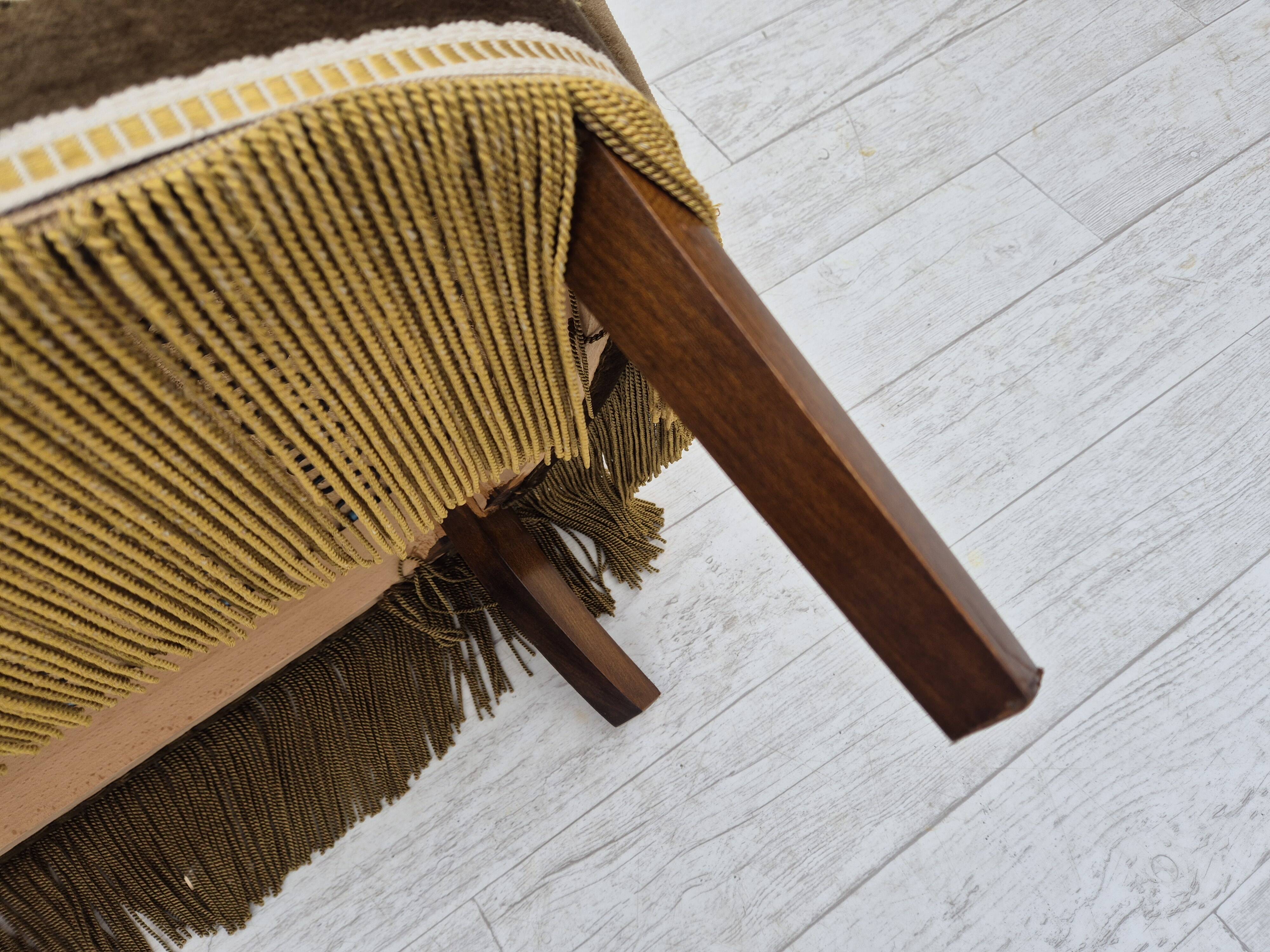 1960s, Danish 2-seater sofa, green furniture velour, original condition.