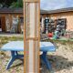 Paravent 4 Vantaux Bois et Tissus Vintage