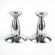 Pair of Chrome Candlesticks, Industrial Minimalist Design, European, 1970s